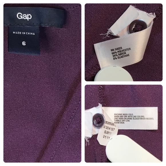 GAP - Cascading Sleeveless Sheath Dress in Plum - Size 6 EUC - Picture 3 of 14